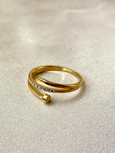Load image into Gallery viewer, Nail with Diamonds Gold Ring
