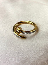 Load image into Gallery viewer, Gold Nail Ring with Diamonds
