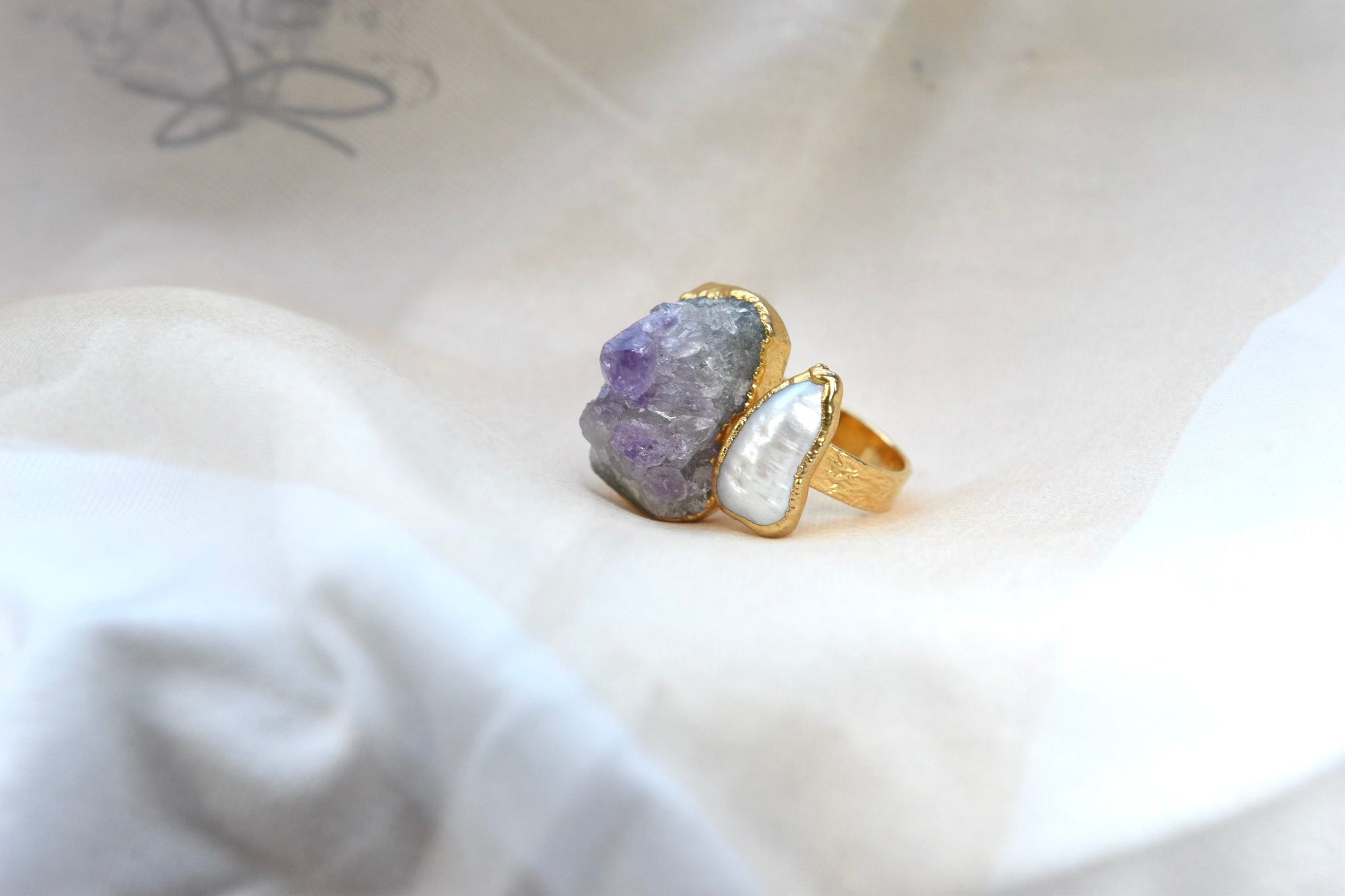 Gold Plated Ring with A Stone