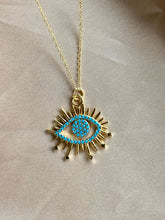 Load image into Gallery viewer, Gold evil eye necklace
